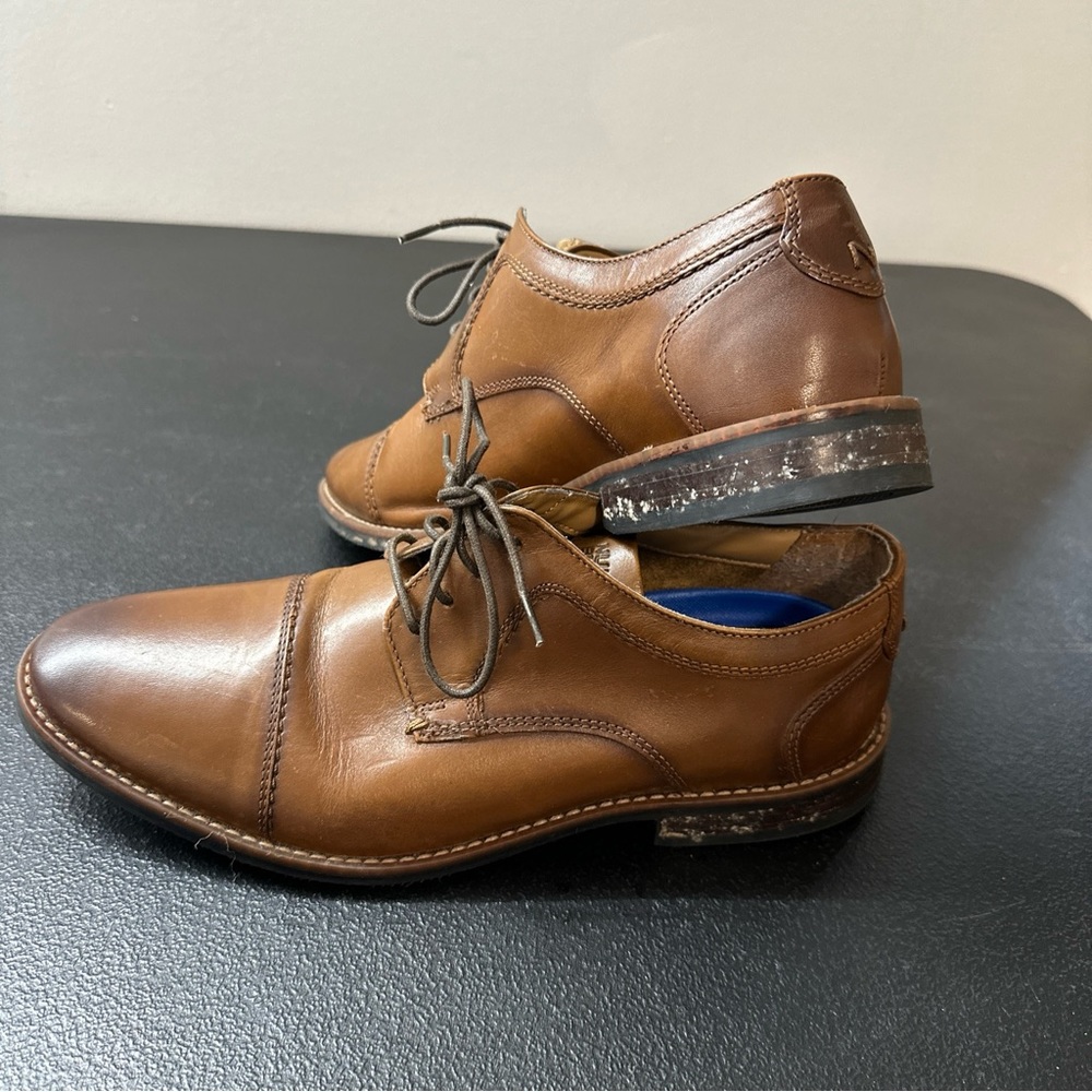 Nunn Bush Comfort Gel Brown Leather Oxfords Dress Shoes Mens Size 9 M